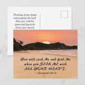Jeremiah 29:13 Zoek me met Al Uw Heart Bijbel Briefkaart (Voorkant / Achterkant)