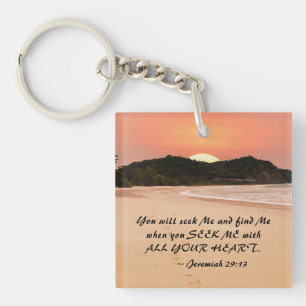 Jeremiah 29:13 Zoek me met Al Uw Heart Bijbel Sleutelhanger