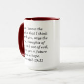Jeremiah 29:1 Aangepaste Schrift Two-Tone Koffie M Mok (Voorkant links)