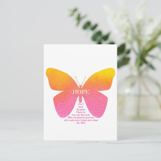 Jeremiah 29 Hope Butterfly Briefkaart (Staand voorkant)