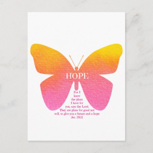 Jeremiah 29 Hope Butterfly Briefkaart (Voorkant)