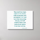 Jeremiah 31:13 Bijbelse KJV Wall Art Canvas Afdruk (Voorkant)