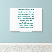 Jeremiah 31:13 Bijbelse KJV Wall Art Canvas Afdruk (Insitu (Houten vloer))