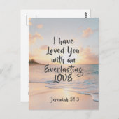 Jeremiah 31:3 Ik ben dol op je Bijbelse Sunset Briefkaart (Voorkant / Achterkant)