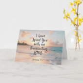 Jeremiah 31:3 Ik ben dol op je Bijbelse Sunset Kaart (Gele Bloem)