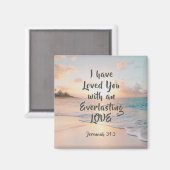 Jeremiah 31:3 Ik ben dol op je Bijbelse Sunset Magneet (Voorkant / Achterkant)