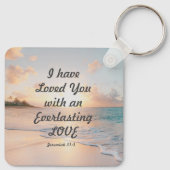 Jeremiah 31:3 Ik ben dol op je Bijbelse Sunset Sleutelhanger (Achterkant)