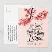 Jeremiah 31:3 Ik ben dol op jullie bijbelse Briefkaart (Voorkant / Achterkant)