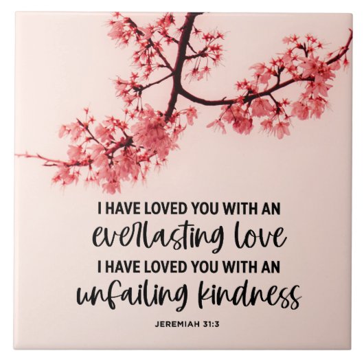 Jeremiah 31:3 Ik ben dol op jullie bijbelse Tegeltje (Voorkant)