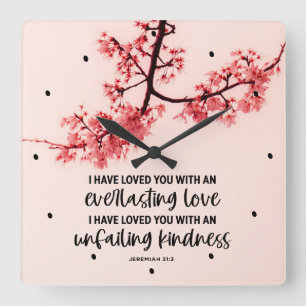 Jeremiah 31:3 Ik ben dol op jullie bijbelse Vierkante Klok