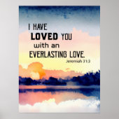 Jeremiah 31:3 Ik heb van je gehouden Bijbel Christ Poster (Voorkant)