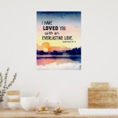 Jeremiah 31:3 Ik heb van je gehouden Bijbel Christ Poster (Keuken)