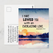 Jeremiah 31:3 Ik heb van je gehouden Bijbelse Vers Briefkaart (Voorkant / Achterkant)