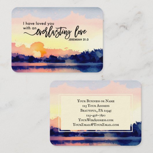 Jeremiah 31:3 Ik heb van je gehouden Bijbelse Vers Visitekaartje (Voorkant / Achterkant)