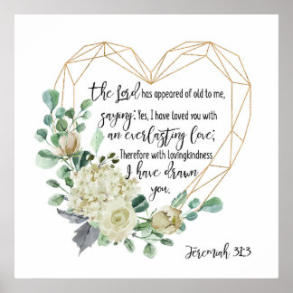 Jeremiah 31:3 Ik heb van je gehouden, Eversustaina Poster