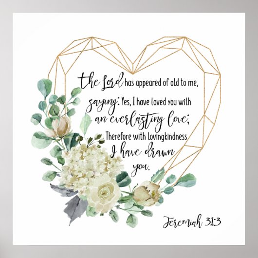 Jeremiah 31:3 Ik heb van je gehouden, Eversustaina Poster (Voorkant)