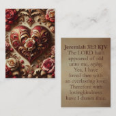 Jeremiah 31:3 KJV Kaarten - Hart van Liefdevolle v Visitekaartje (Voorkant / Achterkant)