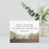 Jeremiah 32:27 Is er iets te moeilijk voor mij? Briefkaart (Staand voorkant)