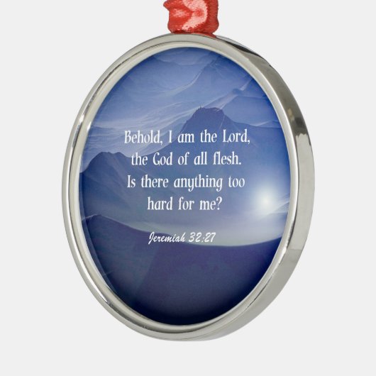 Jeremiah 32:27, scriptie metalen ornament (Links)