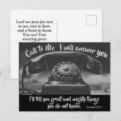 Jeremiah 33:3 Bel me ik zal je antwoorden, Bijbel Briefkaart (Voorkant / Achterkant)