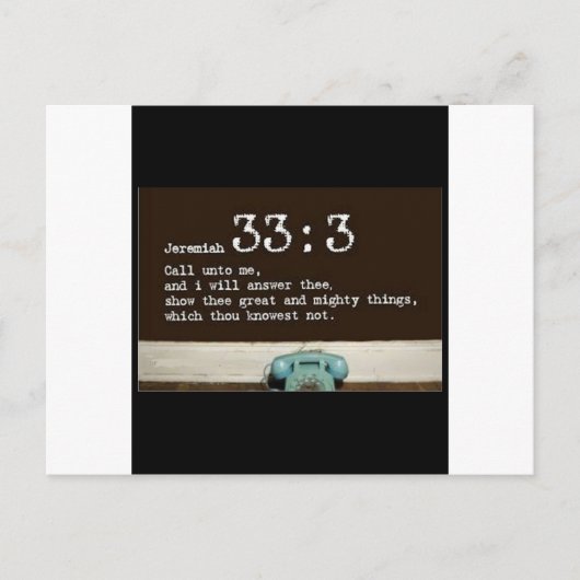 Jeremiah 33:3 briefkaart (Voorkant)