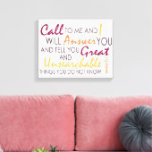 Jeremiah 33:3 canvas afdruk (Insitu (Woonkamer))