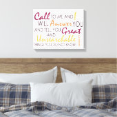 Jeremiah 33:3 canvas afdruk (Insitu (Slaapkamer))