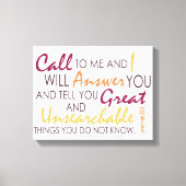 Jeremiah 33:3 canvas afdruk (Voorkant)