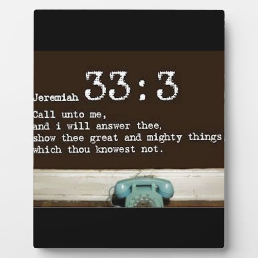 Jeremiah 33:3 fotoplaat (Voorkant)
