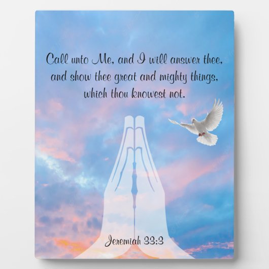 Jeremiah 33:3 Plaque Fotoplaat (Voorkant)