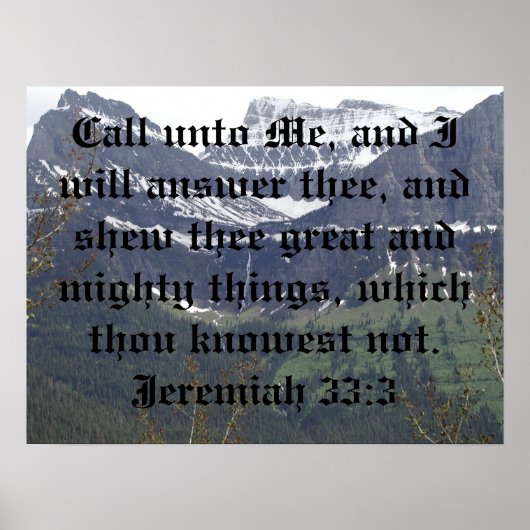 Jeremiah 33:3 poster (Voorkant)