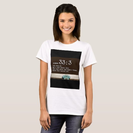 Jeremiah 33:3 t-shirt (Voorkant volledig)