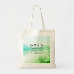 Jeremiah 33:3Call to me and ik zal je antwoorden Tote Bag