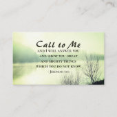 Jeremiah 33:3Call to me and ik zal je antwoorden Visitekaartje (Voorkant)