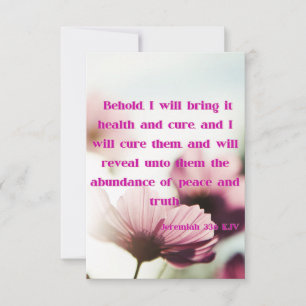 Jeremiah 33:6 KJV Bijbelscriptie Pic Greeting Kaart