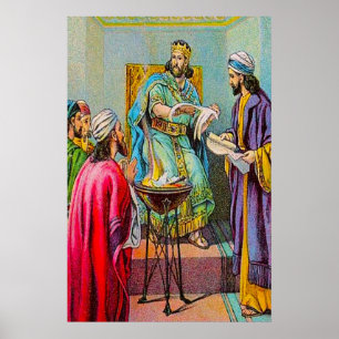 Jeremiah 36 Jehoiakim Burns Gods Word poster