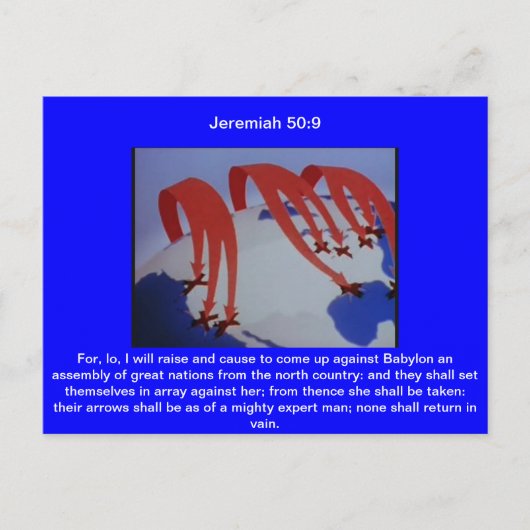 Jeremiah 50:9 briefkaart (Voorkant)