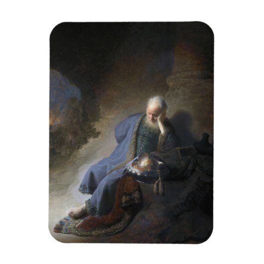 Jeremiah Destruction Jerusalem Bible Rembrandt Magneet (Verticaal)