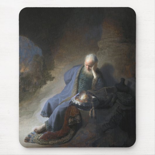 Jeremiah Destruction Jerusalem Bible Rembrandt Muismat (Voorkant)
