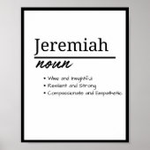 Jeremiah, jongen gepersonaliseerde naam definitie poster (Voorkant)