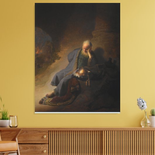 Jeremiah Lamenting over de vernietiging van Jeruza Canvas Afdruk (Insitu (Woonkamer))