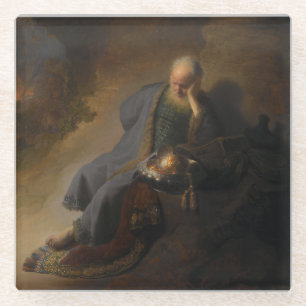Jeremiah Lamenting over de vernietiging van Jeruza Glazen Onderzetter