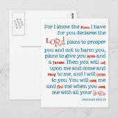 Jeremiah Plans Christelijke Bijbelprijskaart notar Briefkaart (Voorkant / Achterkant)