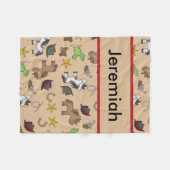 Jeremiah's persoonlijke Cowboy Blanket Fleece Deken (Voorkant (Horizontaal))