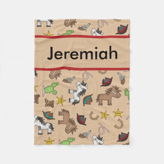 Jeremiah's persoonlijke Cowboy Blanket Fleece Deken (Voorkant)