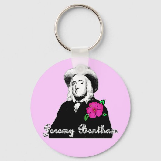 Jeremy Bentham met Tropische Flower Sleutelhanger (Voorkant)