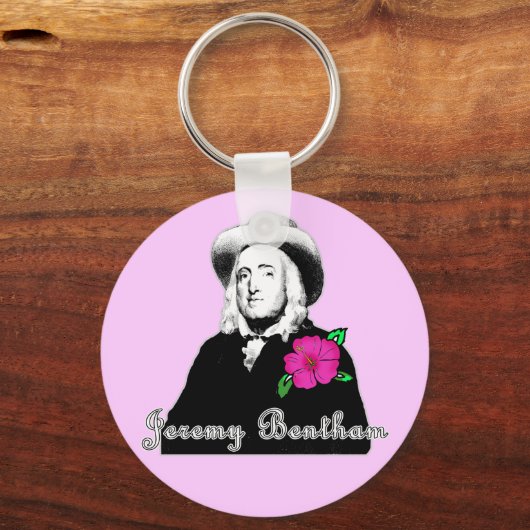 Jeremy Bentham met Tropische Flower Sleutelhanger (Voorkant)