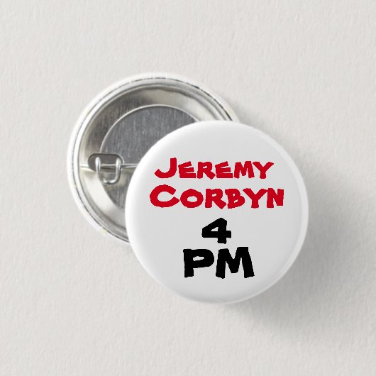 "Jeremy Corbyn 4 PM" (premier) Button Badge (Voorkant /achterkant)