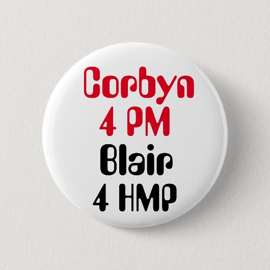 Jeremy Corbyn 4 premier Blair 4 HMP (Jail) Button  (Voorkant)