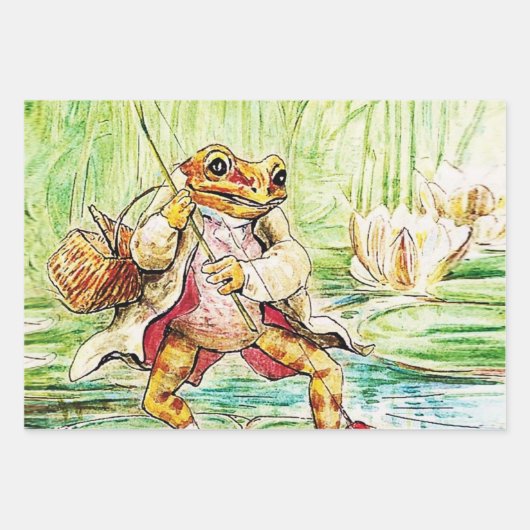 “Jeremy Fisher Catches a Fish” by Beatrix Potter Inpakpapier Vel (Voorkant 2)